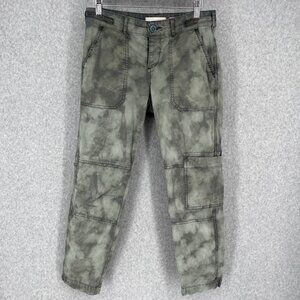 Anthropologie Hei Hei The Wanderer Cargo Pant Size 28 Green Tie Dye Boho Cropped
